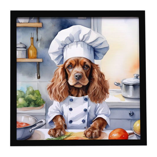 Buy this Cocker Spaniel The Chef Framed Metal Print
