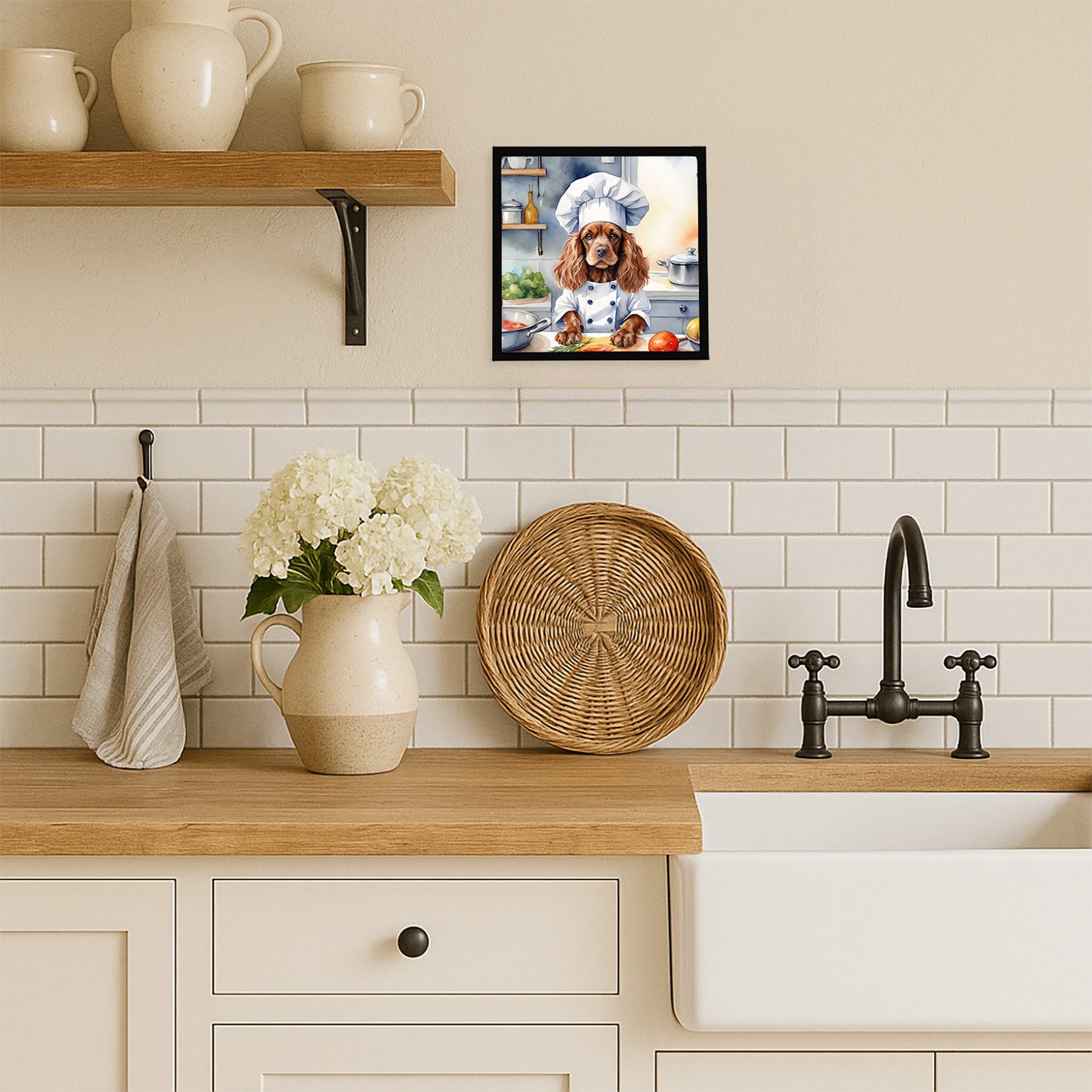 Cocker Spaniel The Chef Framed Metal Print