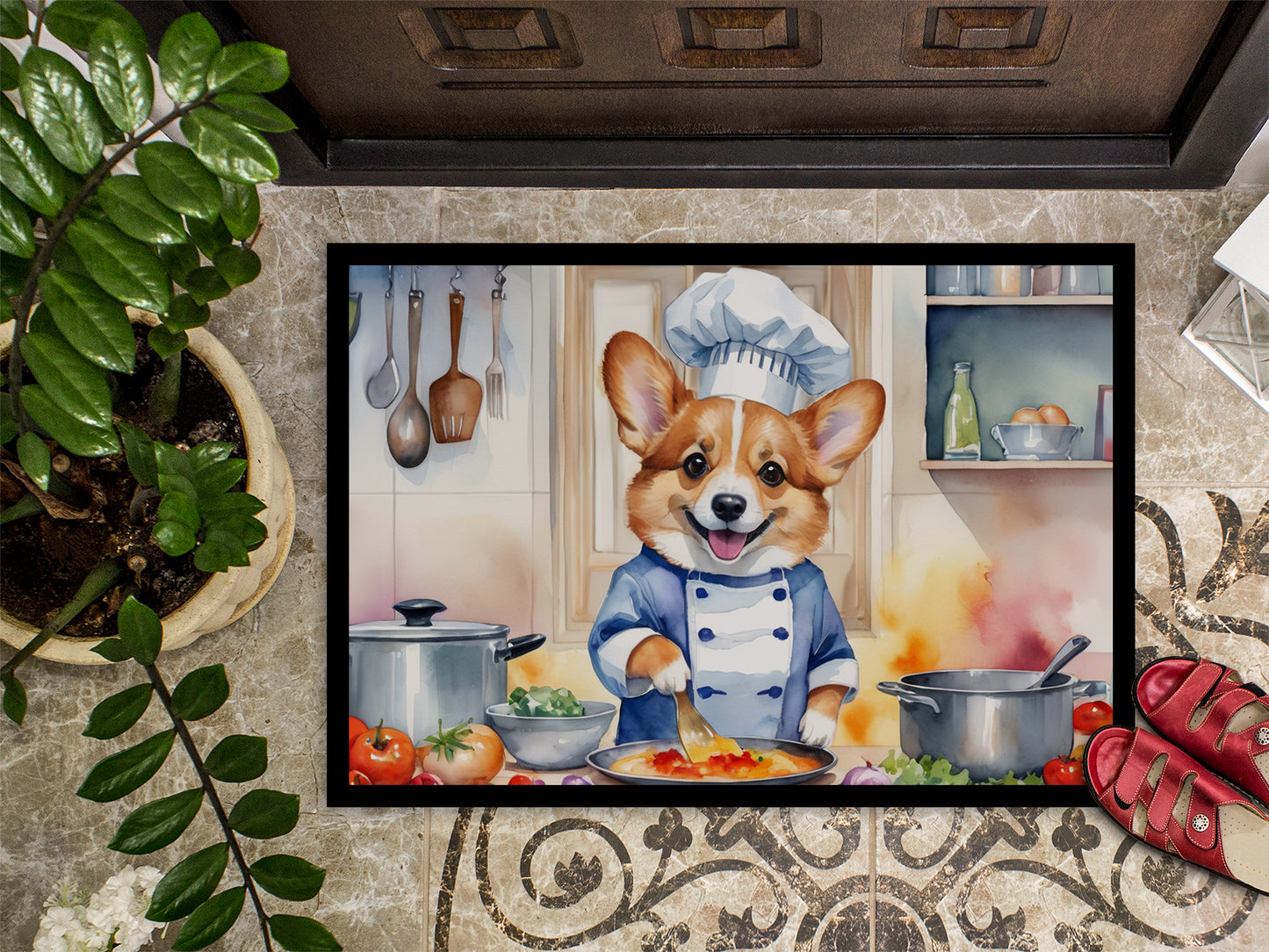 Corgi The Chef Doormat