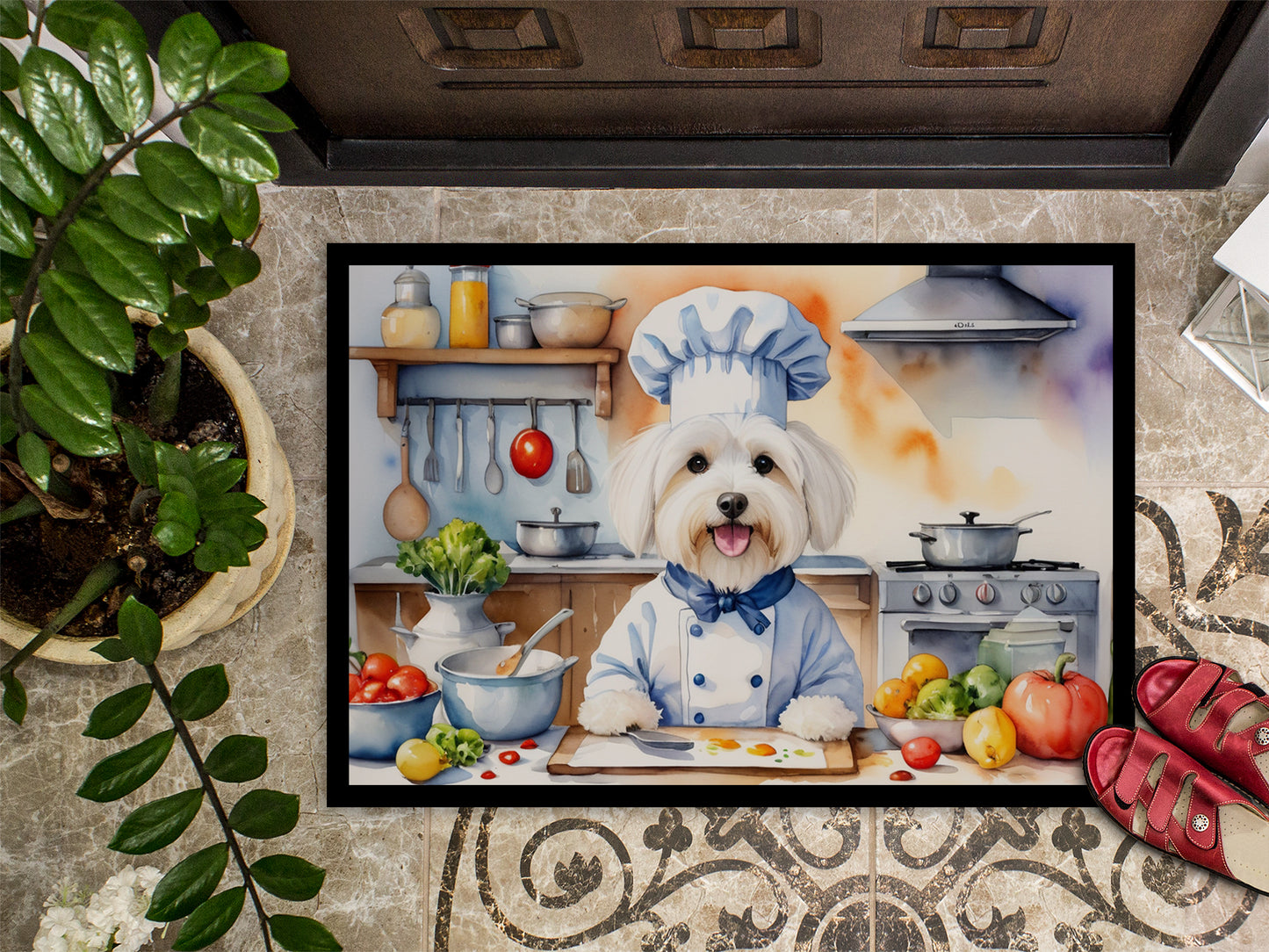 Coton de Tulear The Chef Doormat