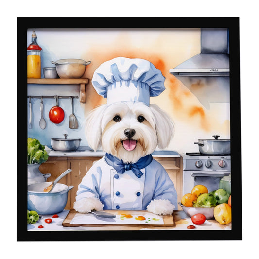 Buy this Coton de Tulear The Chef Framed Metal Print