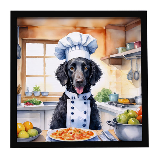 Buy this Curly-Coated Retriever The Chef Framed Metal Print