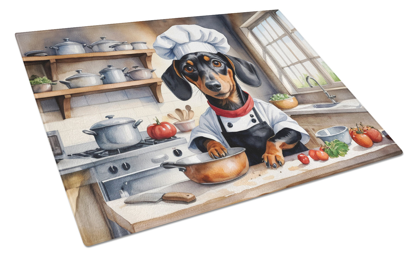 Buy this Dachshund The Chef Glass Cutting Board