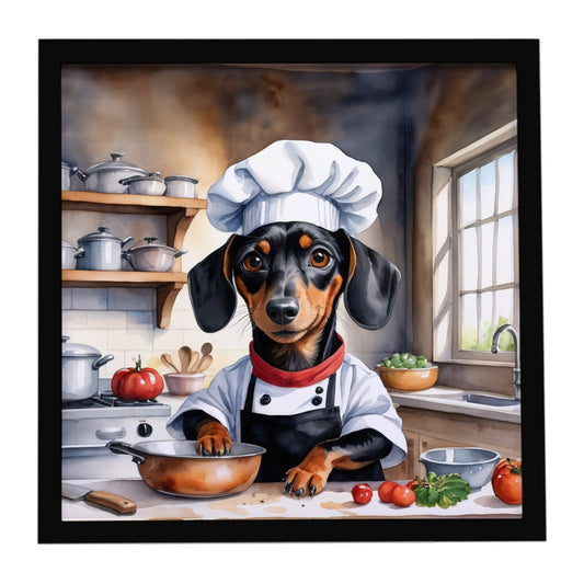 Buy this Dachshund The Chef Framed Metal Print