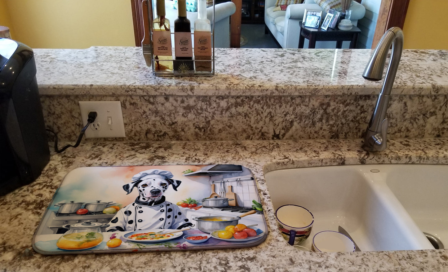 Dalmatian The Chef Dish Drying Mat