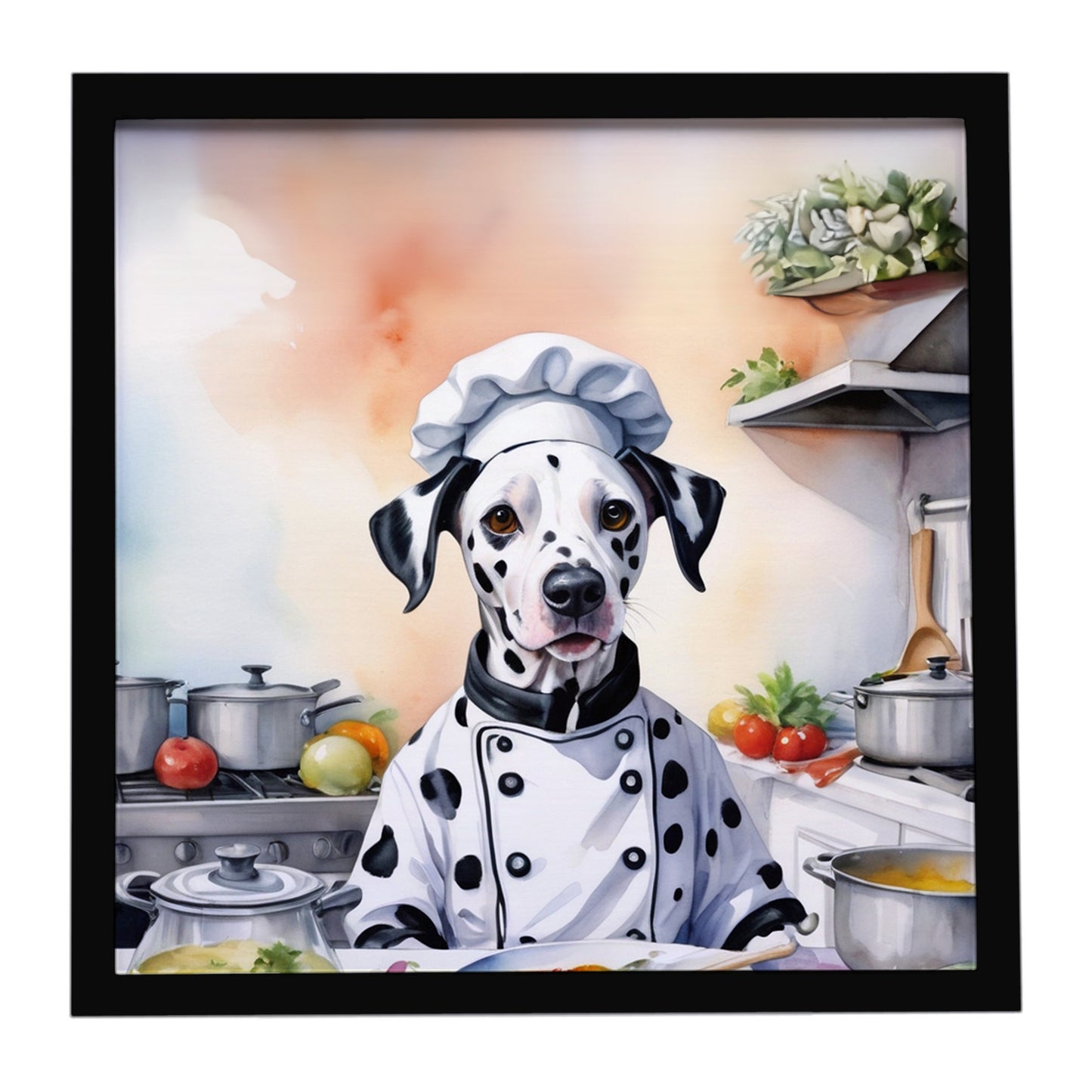 Buy this Dalmatian The Chef Framed Metal Print