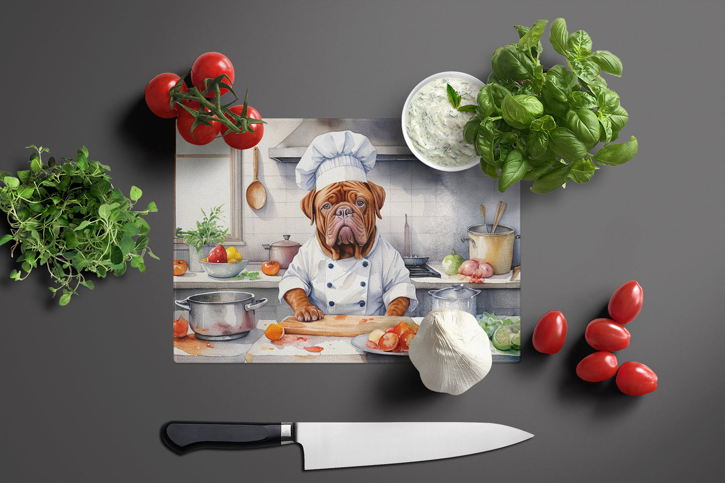 Dogue de Bordeaux The Chef Glass Cutting Board