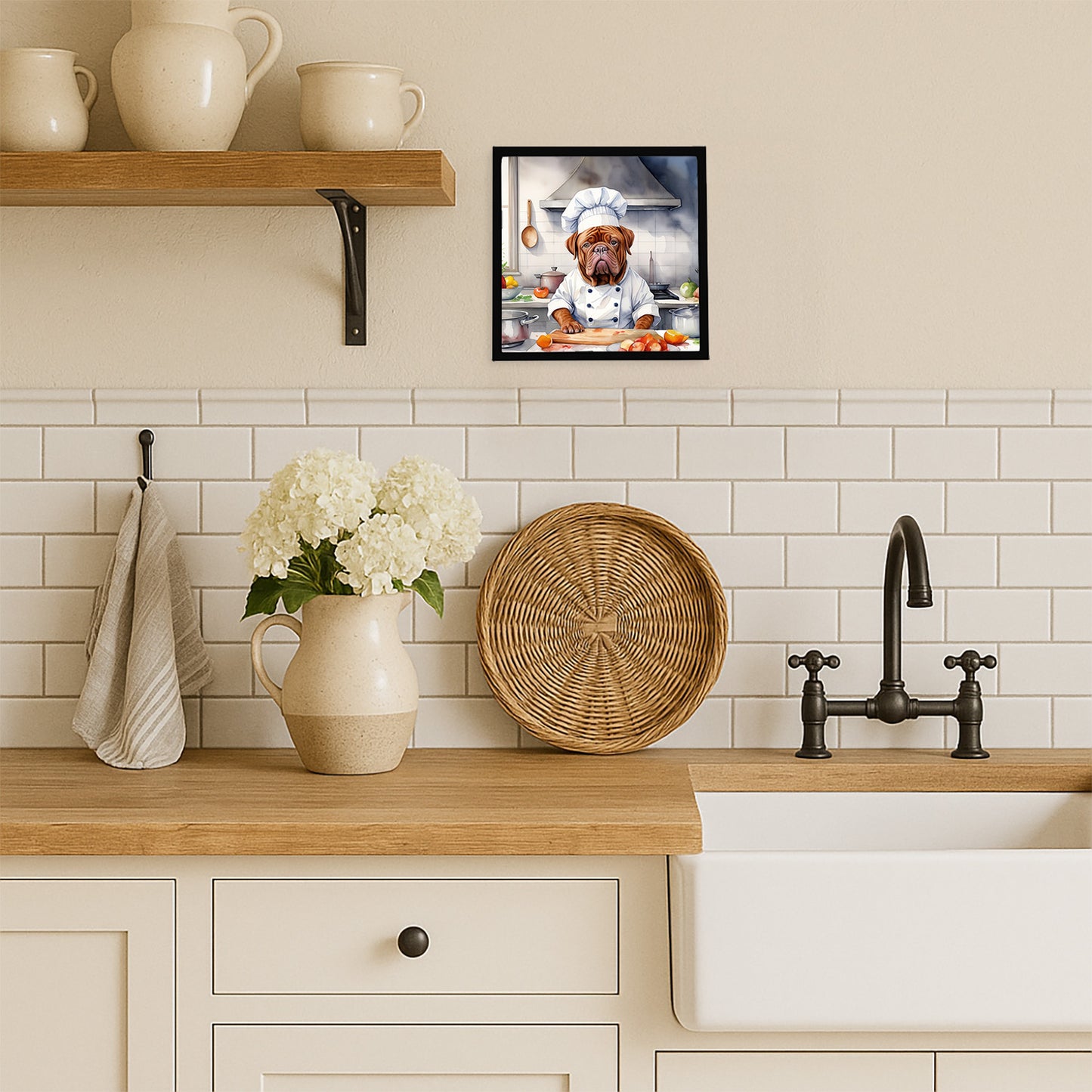 Dogue de Bordeaux The Chef Framed Metal Print