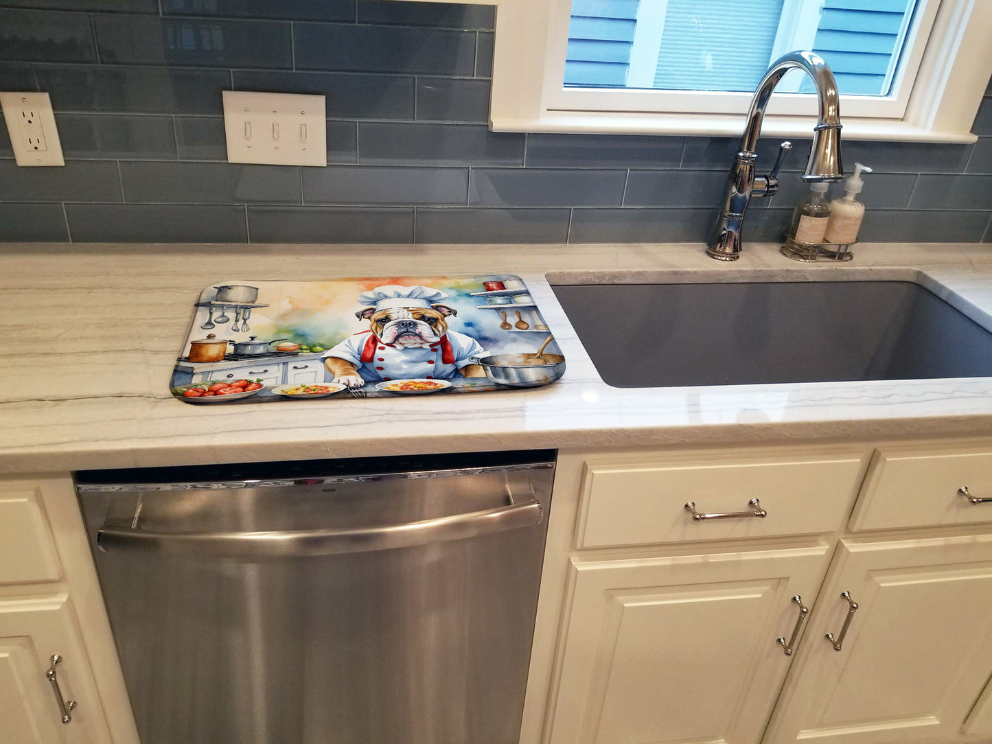 English Bulldog The Chef Dish Drying Mat