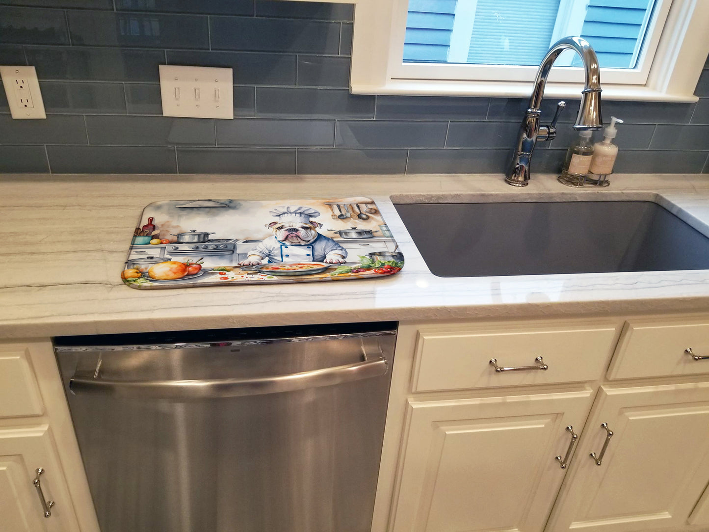 English Bulldog The Chef Dish Drying Mat