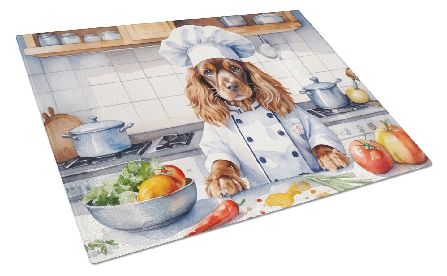 Buy this English Cocker Spaniel The Chef Glass Cutting Board