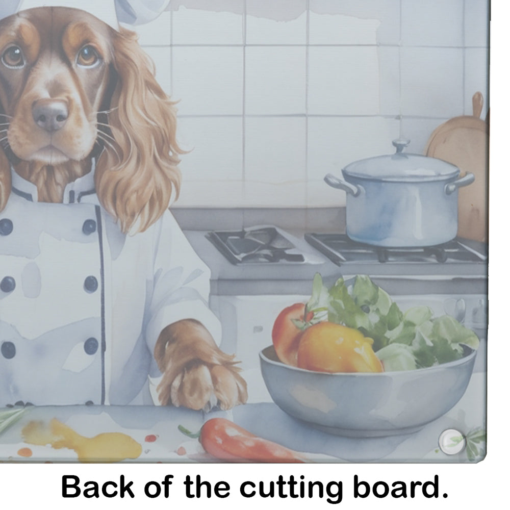 English Cocker Spaniel The Chef Glass Cutting Board