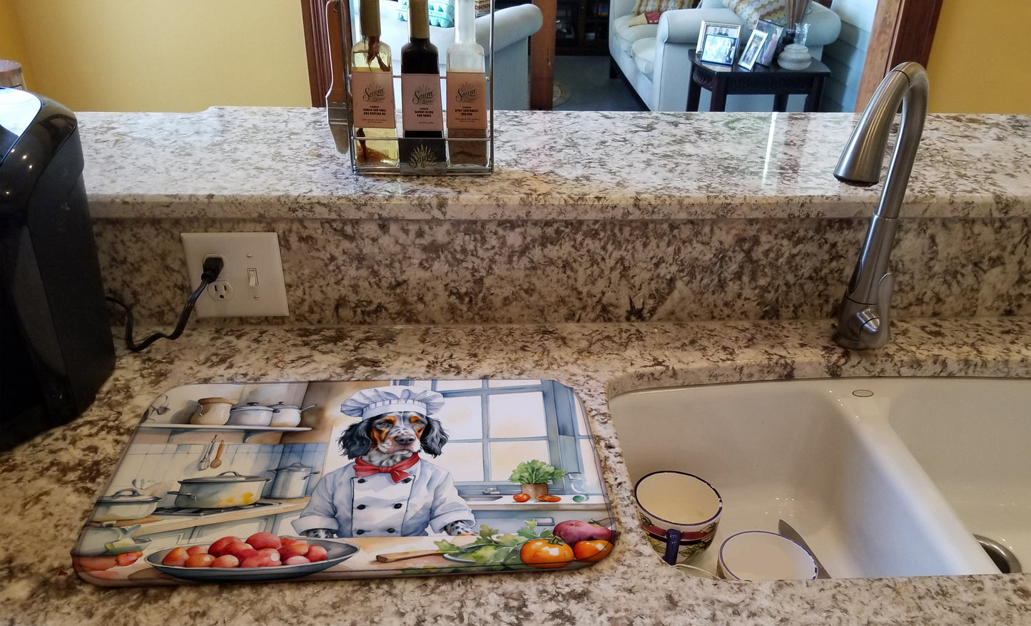 English Setter The Chef Dish Drying Mat