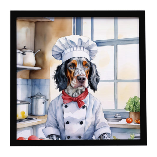 Buy this English Setter The Chef Framed Metal Print