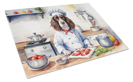 Buy this English Springer Spaniel The Chef Glass Cutting Board