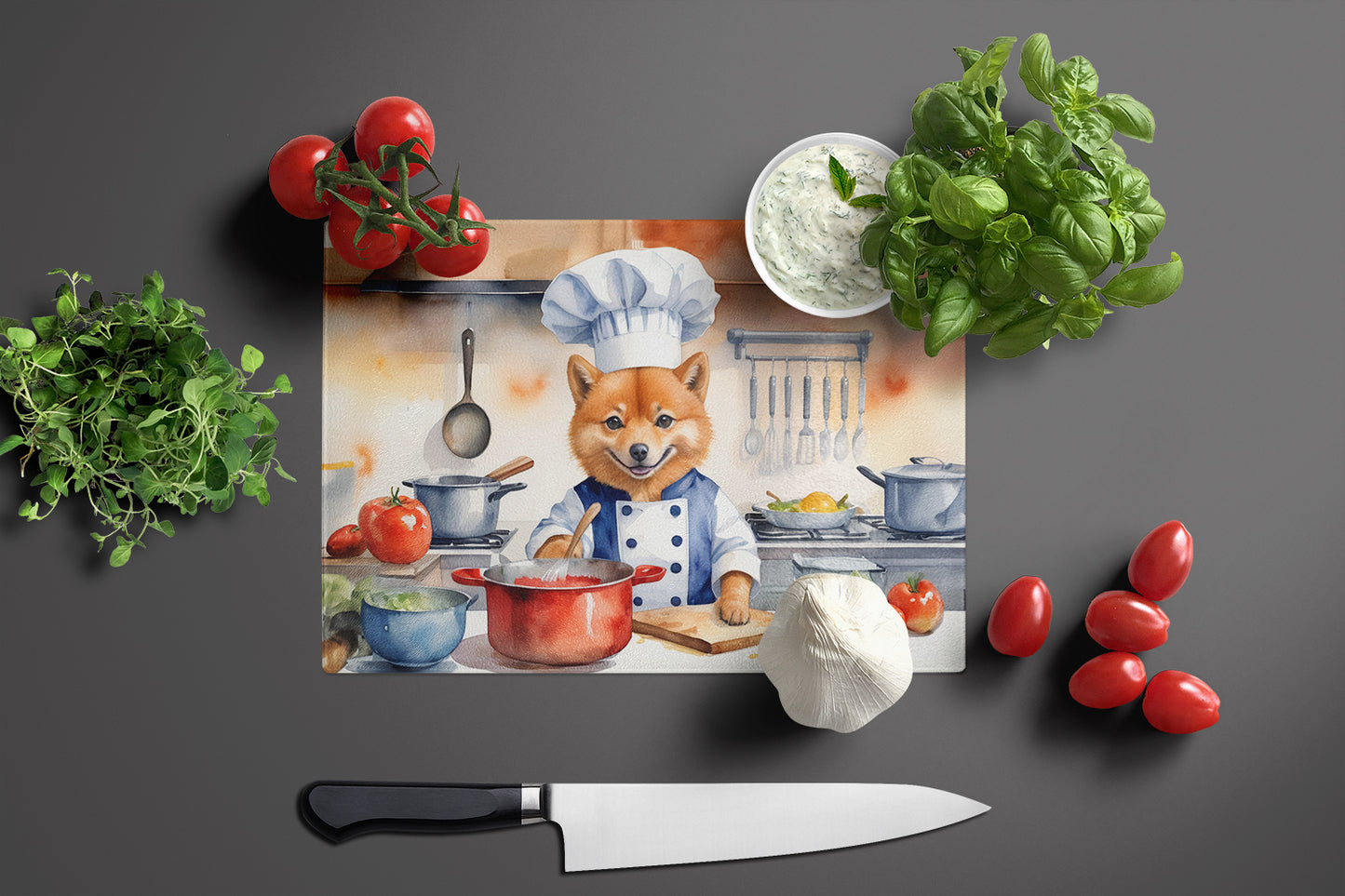 Finnish Spitz The Chef Glass Cutting Board