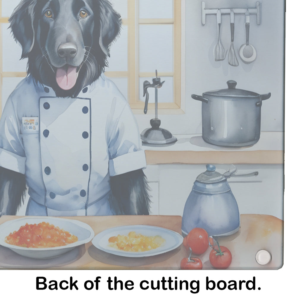 Flat-Coated Retriever The Chef Glass Cutting Board