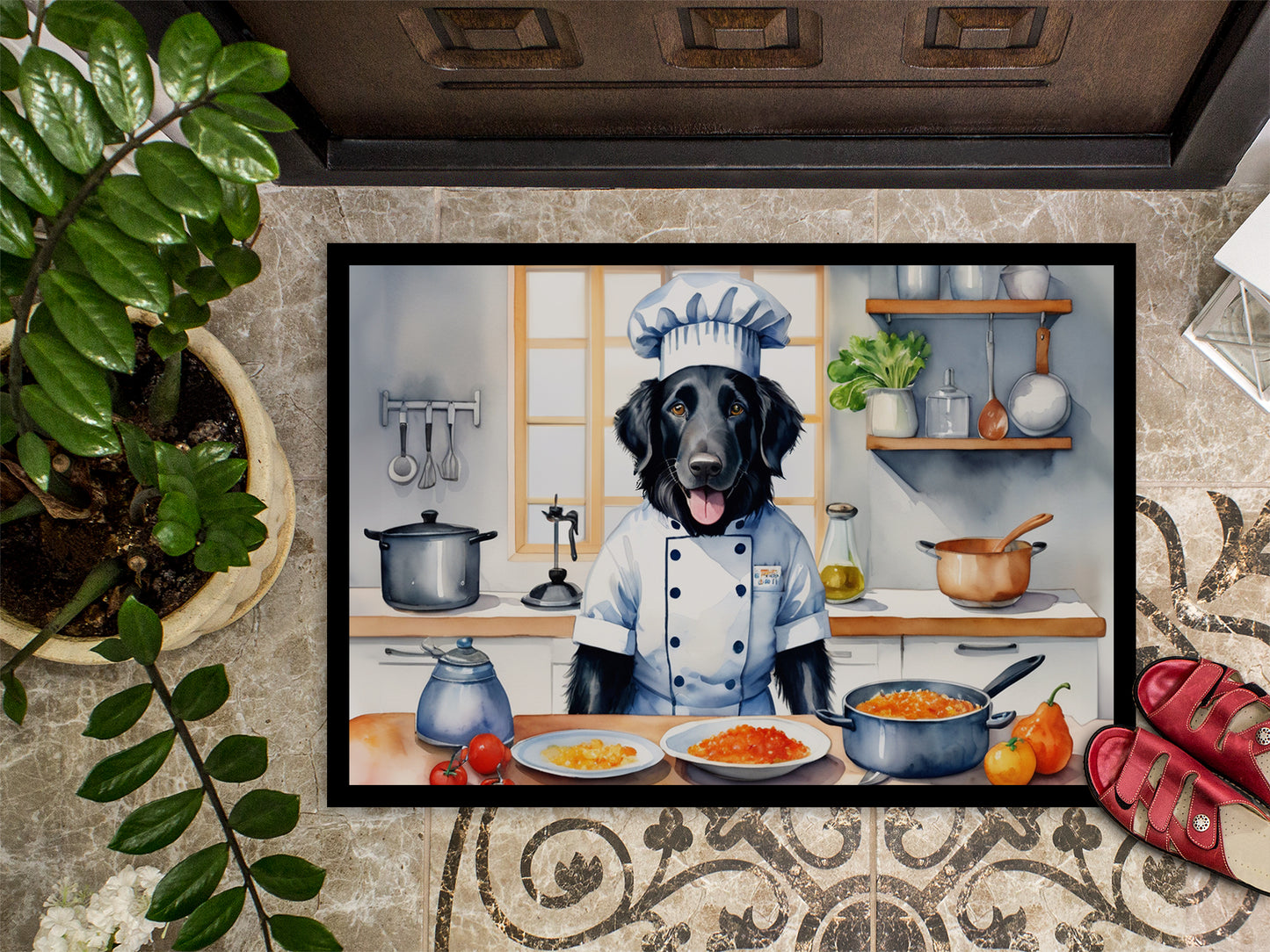 Flat-Coated Retriever The Chef Doormat