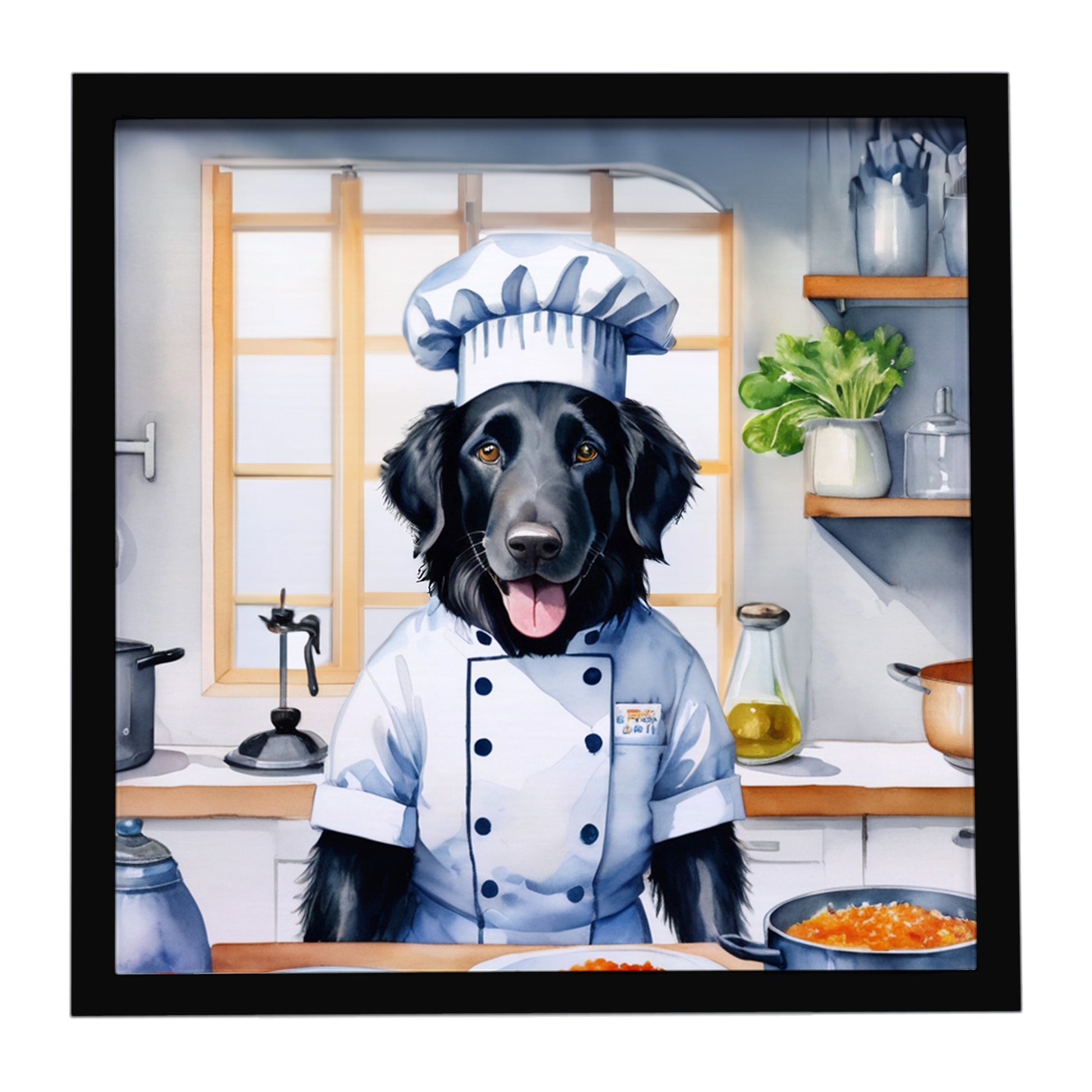 Buy this Flat-Coated Retriever The Chef Framed Metal Print