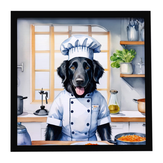 Buy this Flat-Coated Retriever The Chef Framed Metal Print