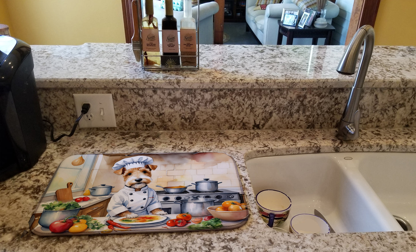 Fox Terrier The Chef Dish Drying Mat