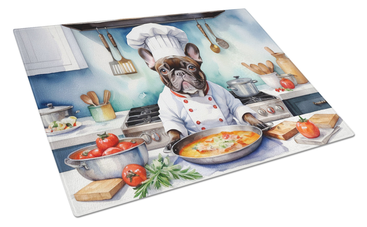 Buy this French Bulldog The Chef Glass Cutting Board