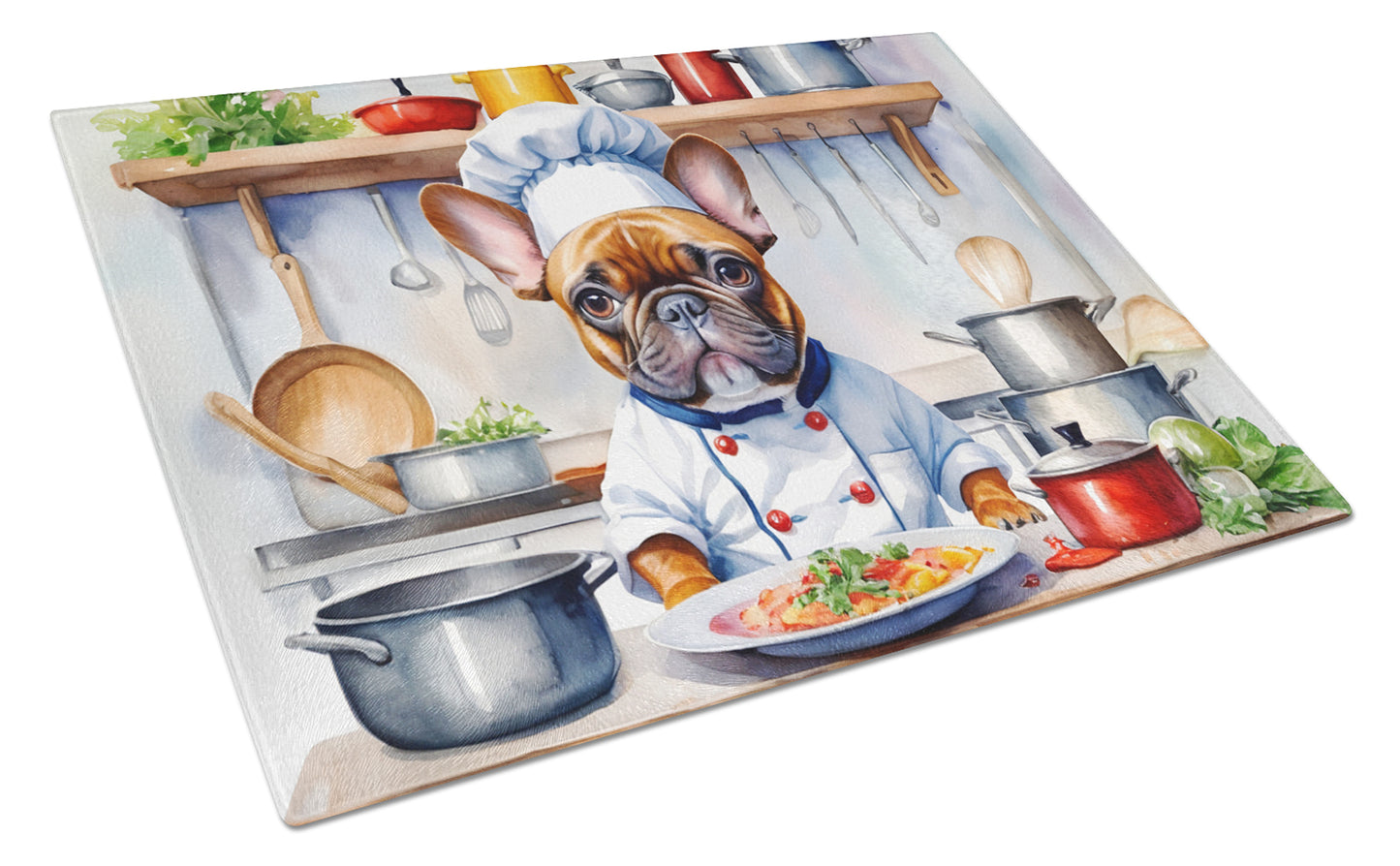 Buy this French Bulldog The Chef Glass Cutting Board