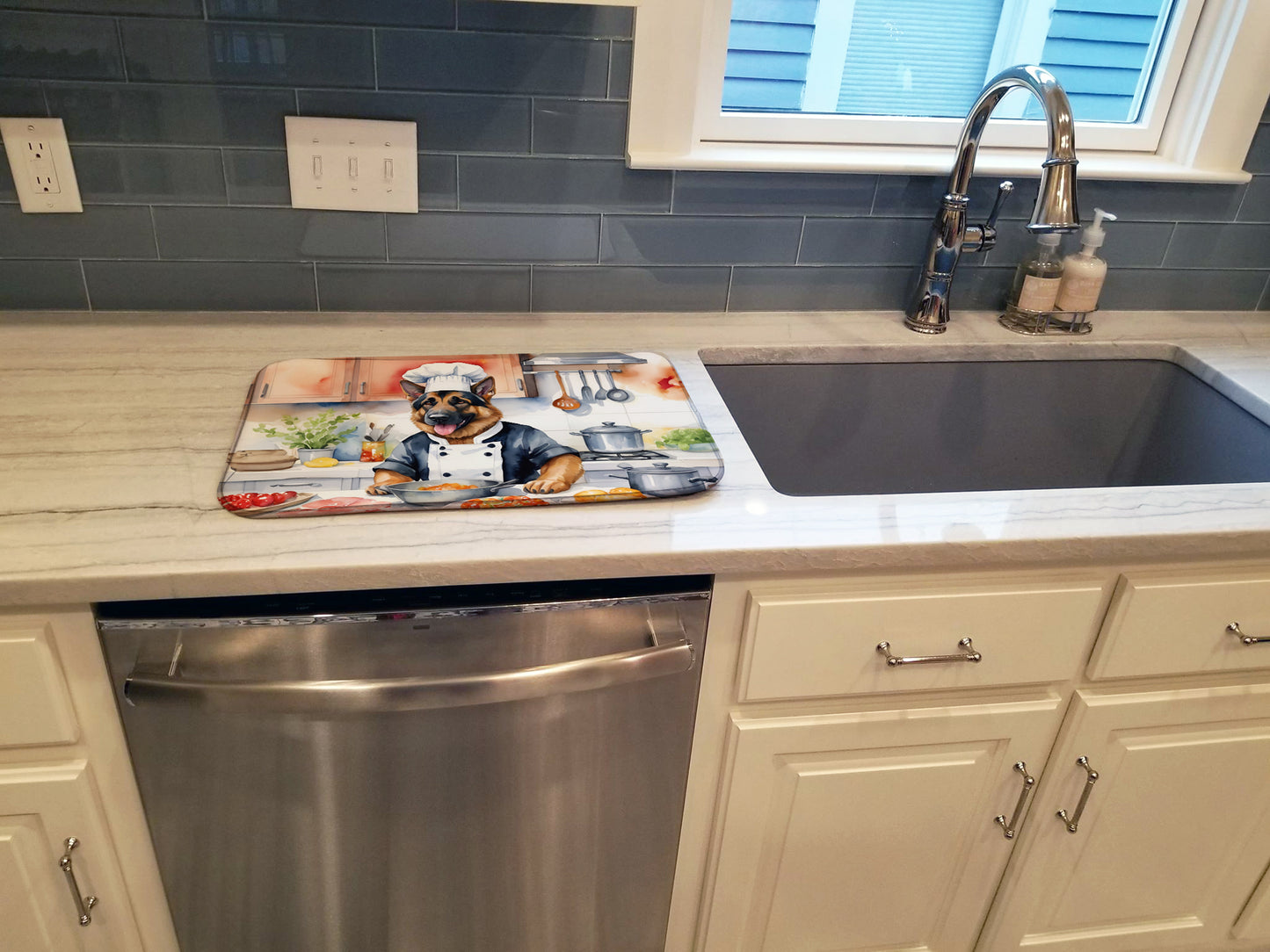 German Shepherd The Chef Dish Drying Mat