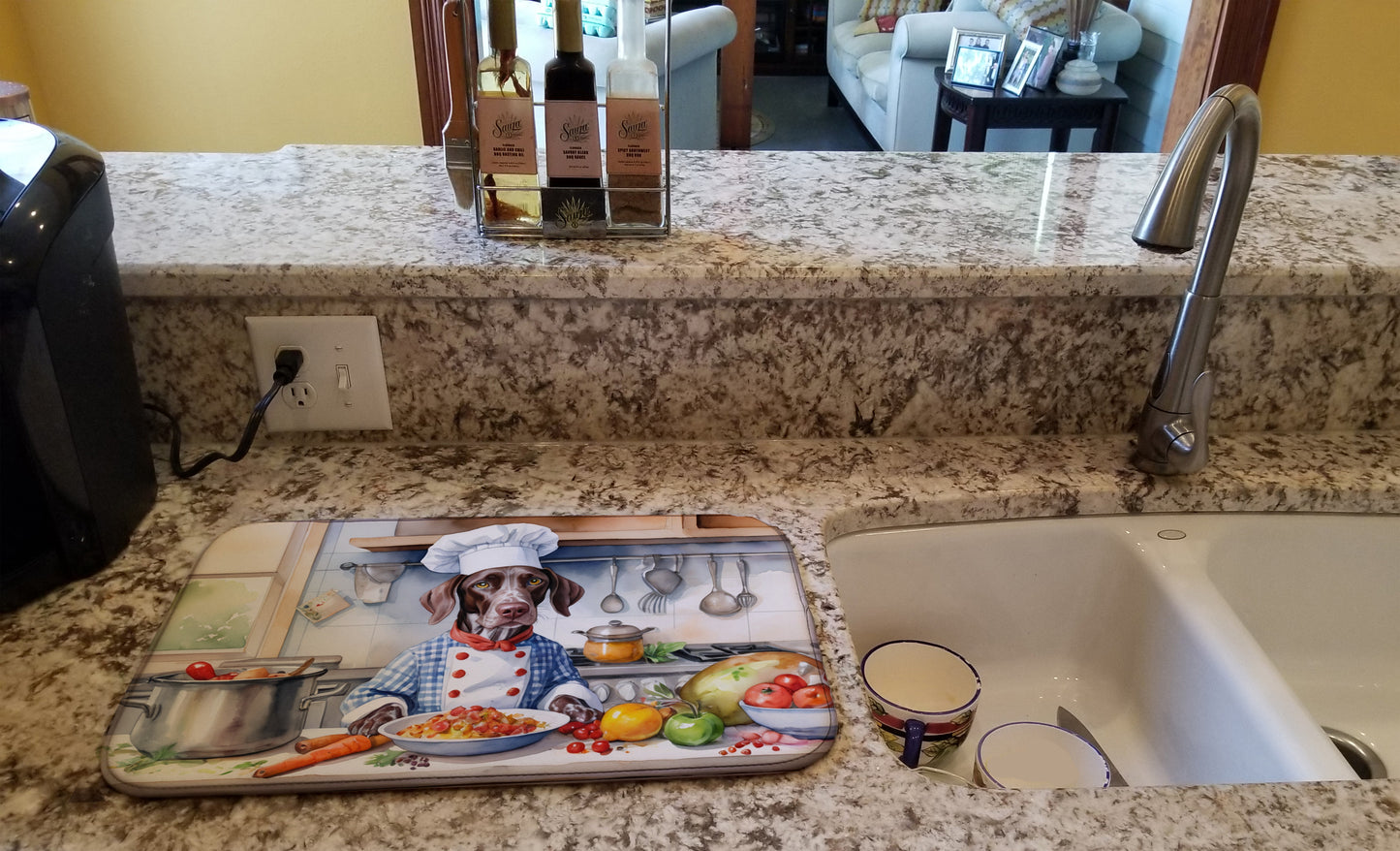 German Shorthaired Pointer The Chef Dish Drying Mat