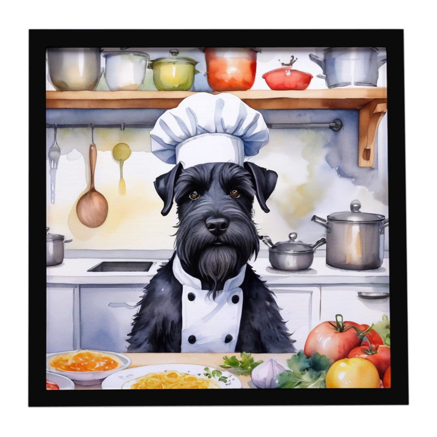 Buy this Giant Schnauzer The Chef Framed Metal Print