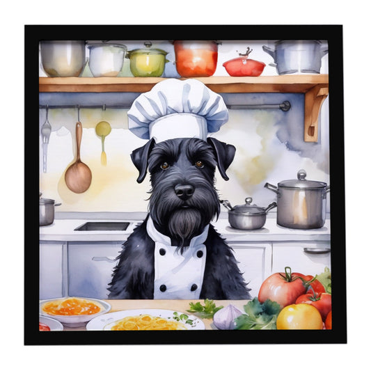 Buy this Giant Schnauzer The Chef Framed Metal Print