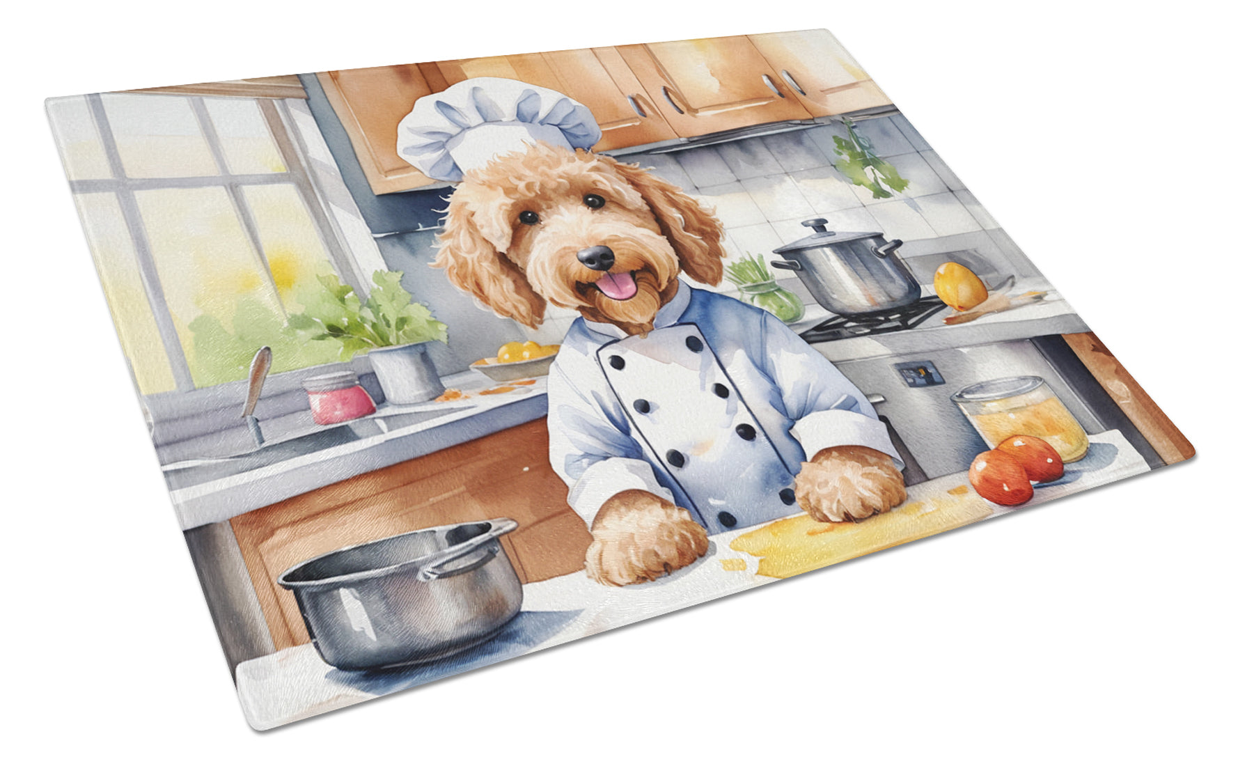 Buy this Goldendoodle The Chef Glass Cutting Board