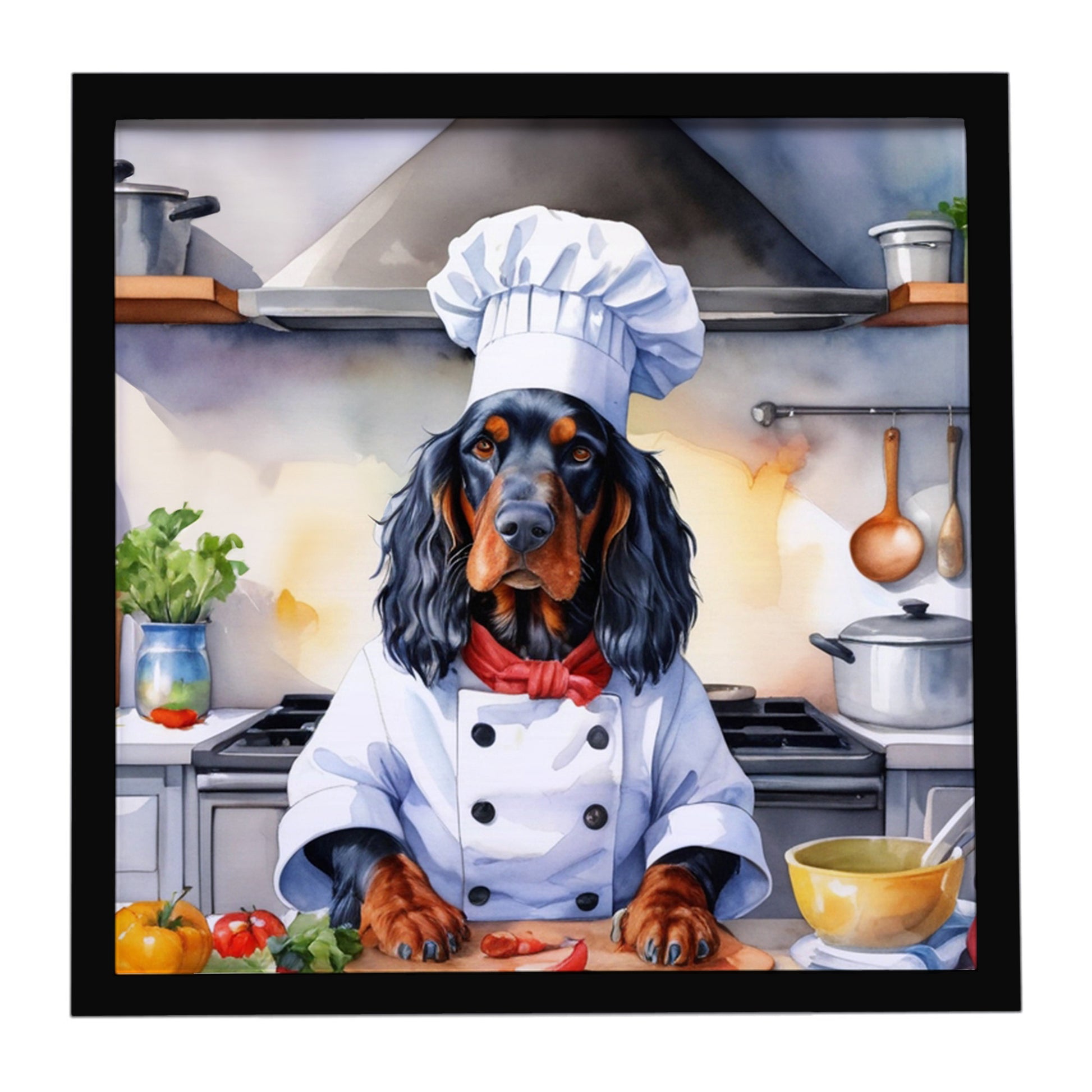 Buy this Gordon Setter The Chef Framed Metal Print