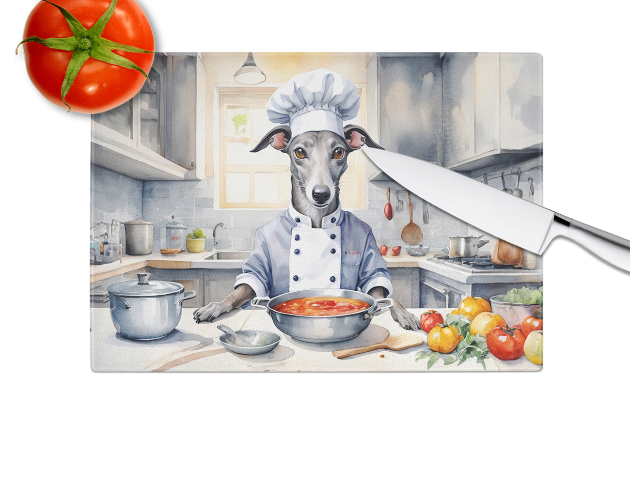 Greyhound The Chef Glass Cutting Board