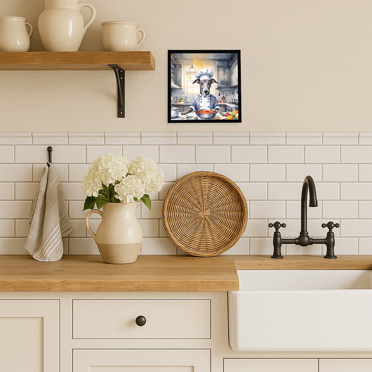 Greyhound The Chef Framed Metal Print