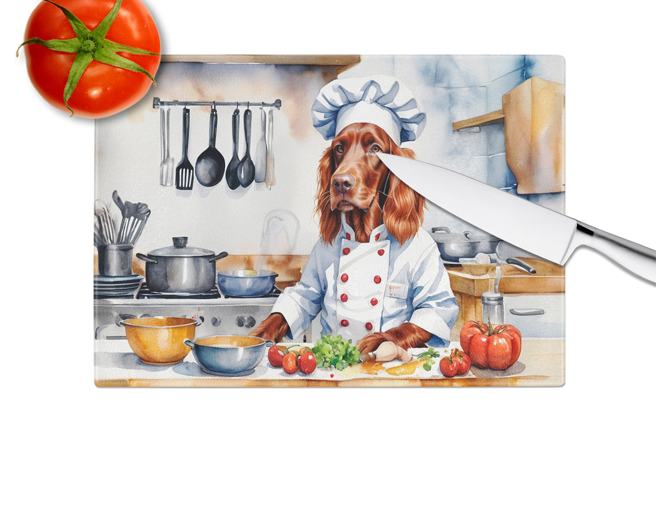 Irish Setter The Chef Glass Cutting Board