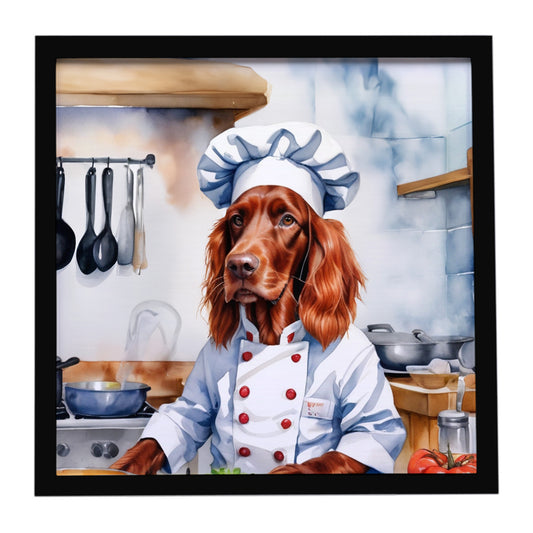 Buy this Irish Setter The Chef Framed Metal Print