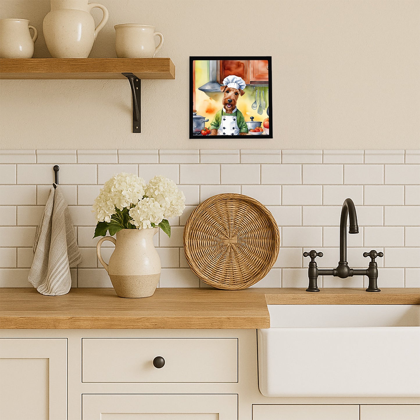Irish Terrier The Chef Framed Metal Print