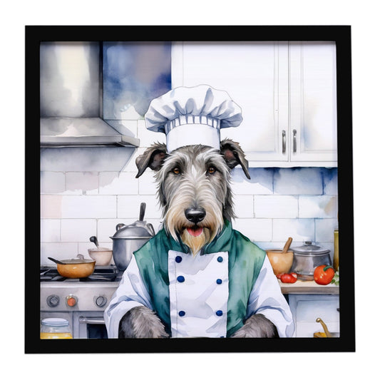 Buy this Irish Wolfhound The Chef Framed Metal Print