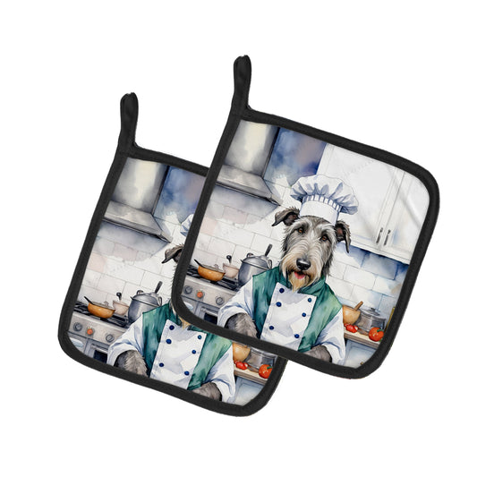 Buy this Irish Wolfhound The Chef Pair of Pot Holders