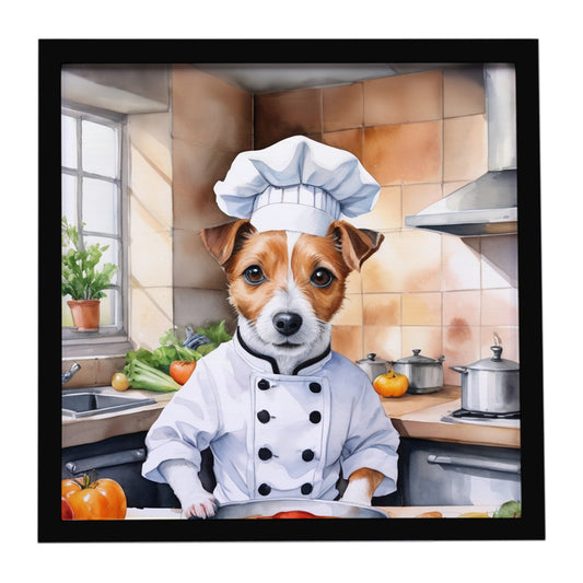 Buy this Jack Russell Terrier The Chef Framed Metal Print