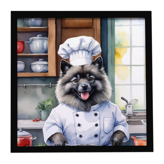 Buy this Keeshond The Chef Framed Metal Print