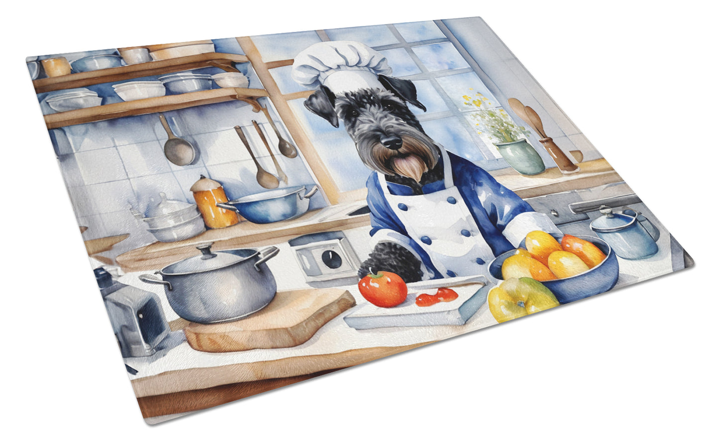 Buy this Kerry Blue Terrier The Chef Glass Cutting Board