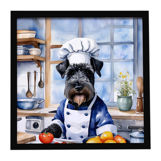Buy this Kerry Blue Terrier The Chef Framed Metal Print