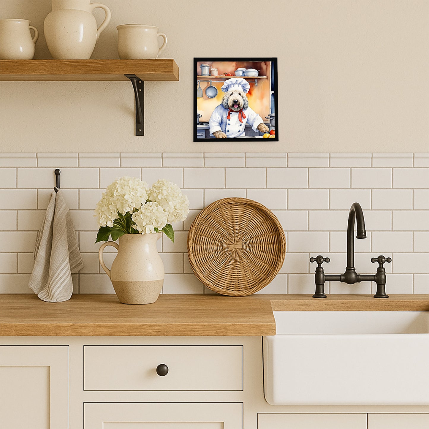 Komondor The Chef Framed Metal Print