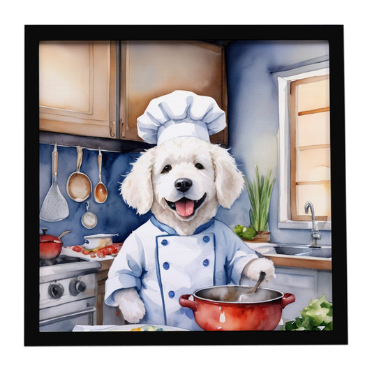 Buy this Kuvasz The Chef Framed Metal Print