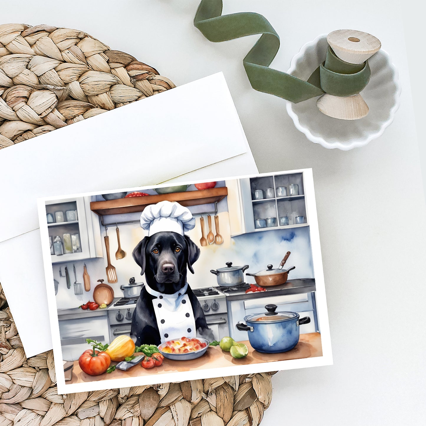 Black Labrador Retriever The Chef Greeting Cards Pack of 8