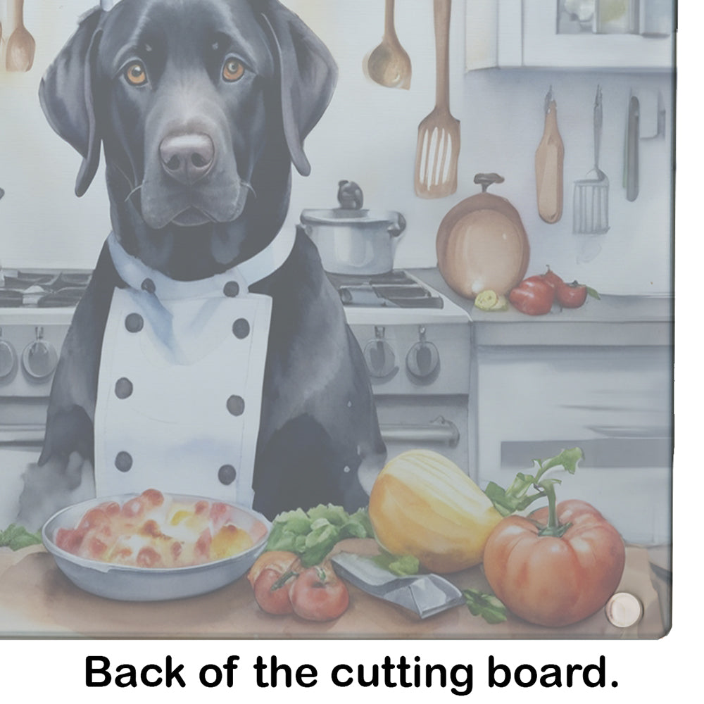 Black Labrador Retriever The Chef Glass Cutting Board