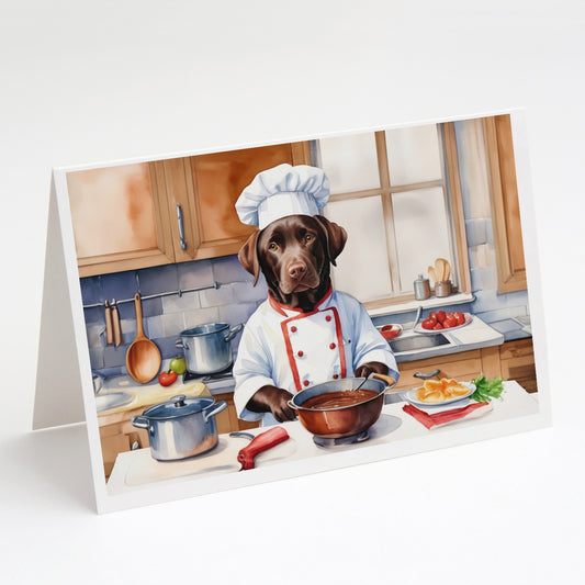 Buy this Chocolate Labrador Retriever The Chef Greeting Cards Pack of 8