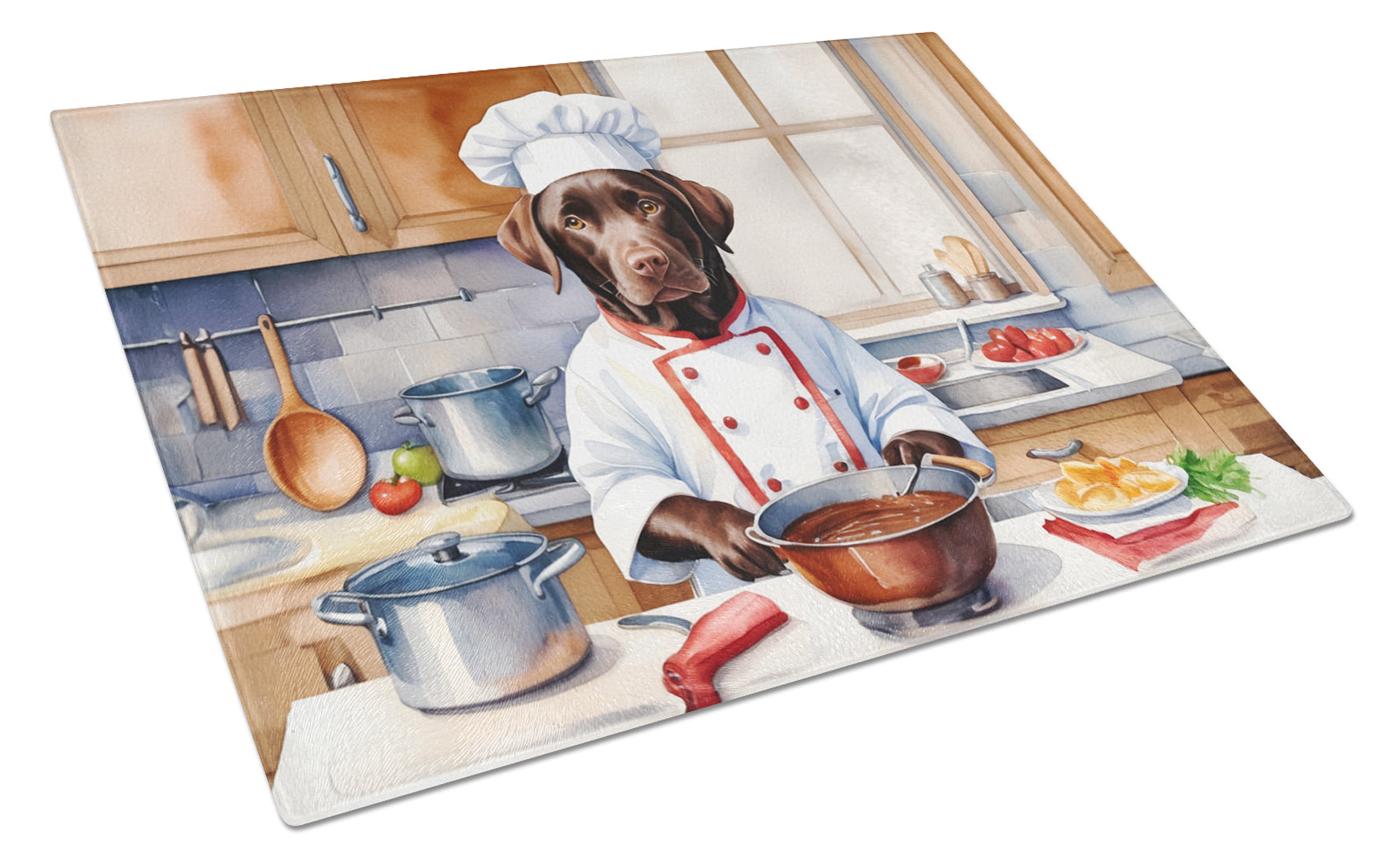 Buy this Chocolate Labrador Retriever The Chef Glass Cutting Board